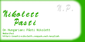 nikolett pasti business card