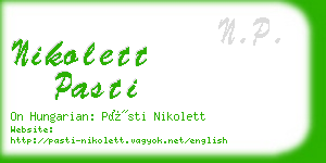 nikolett pasti business card